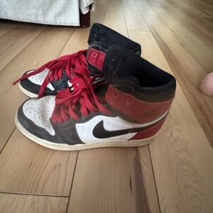 Nike High-Top Sneakers in Red, White & Black